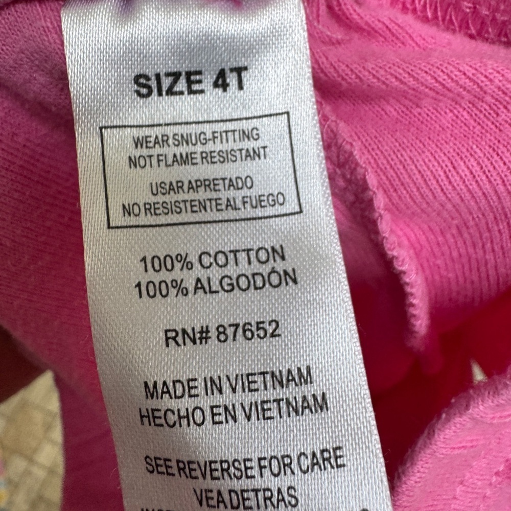Disney 4T Girls Pink Pajama Shorts Bottoms for Kids - Picture 4 of 5